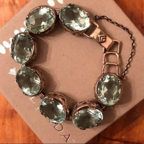 Silpada Sterling Aqua Glass Statement Bracelet - Picture 7 of 8